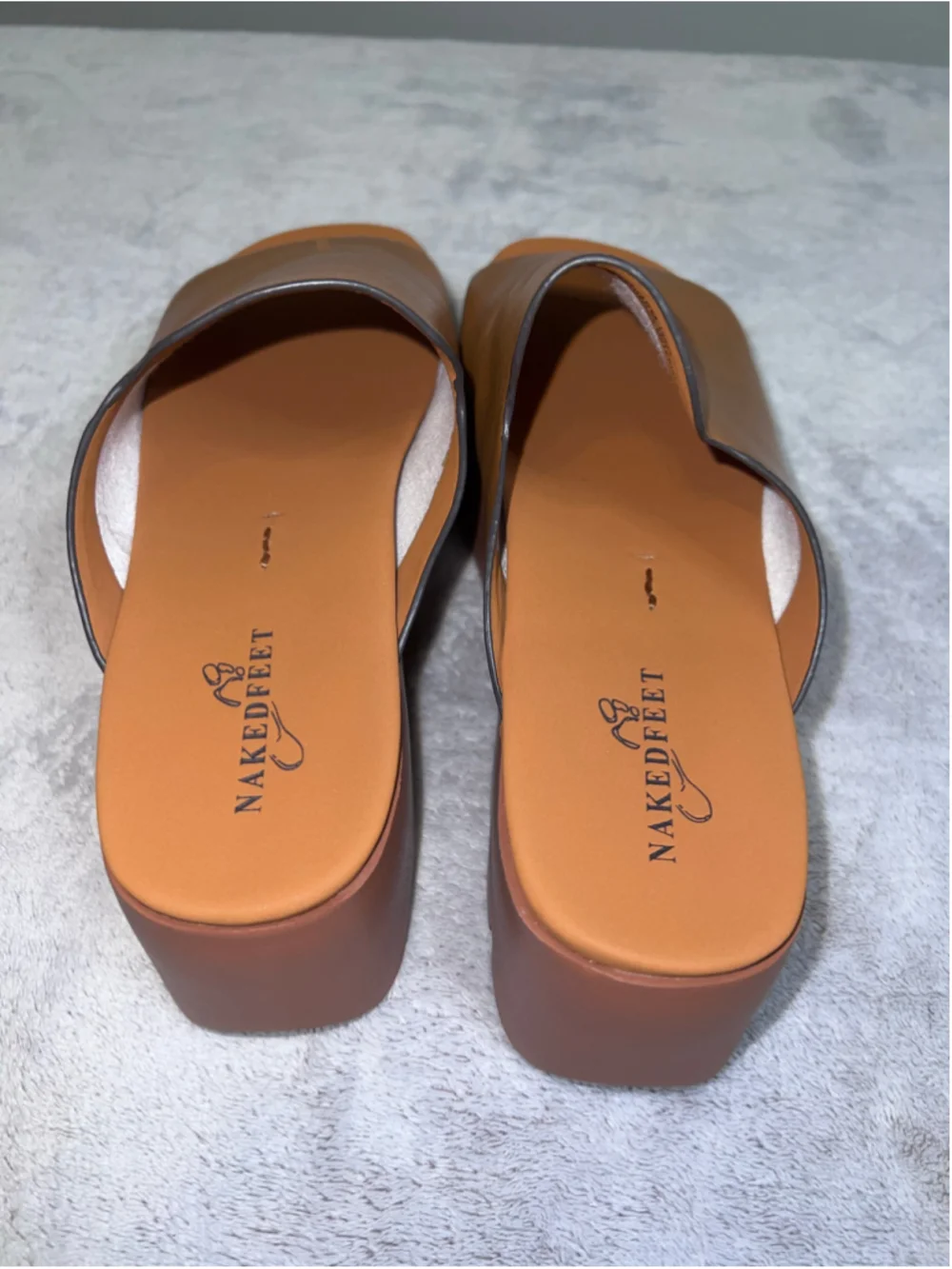 Naked Feet Drift Platform Sandals Brown Size 10